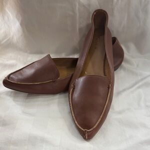 J. Crew Women's Chestnut Pointed Leather Loafers